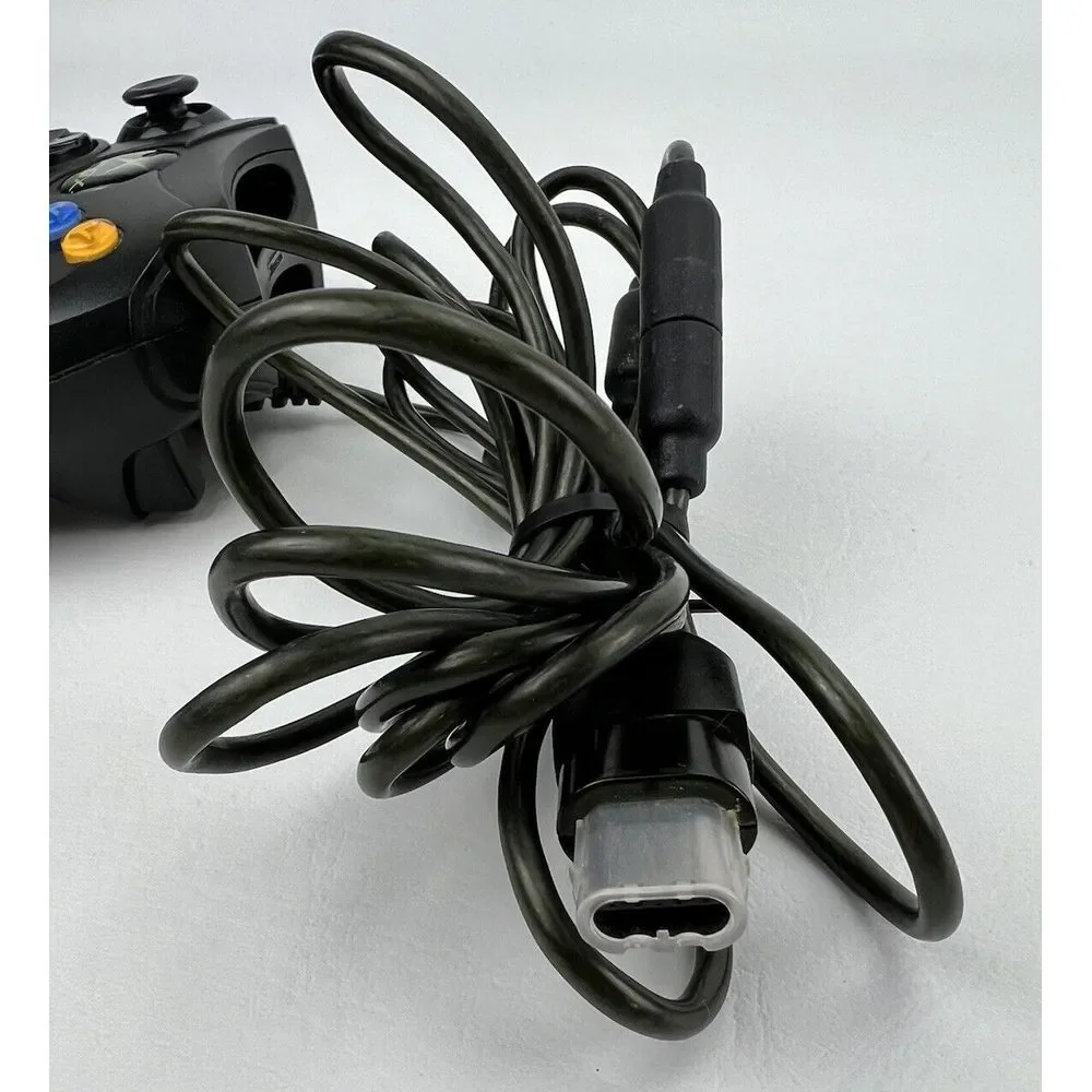 Original Wired Microsoft Xbox Controller S in Black No. X08-69873